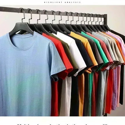 Summer Fashion Brand Men's Business Casual Short-sleeved T-shirt Loose and Versatile Crew Neck Breathable Top