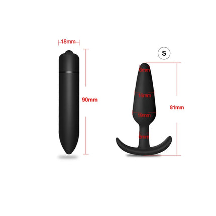 4pcs/set Beginner Butt Plug for Men Silicone Anal Plug Prostate Massager Bullet Vibrator Adult Goods Sex Toy for Men Women Gay