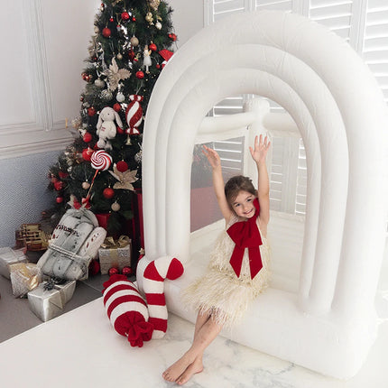 Inflatable Jumping House for Kids Rainbow Bounce House Birthday Gift Children's Mini Inflatable Castle PVC Built-in Air Pump