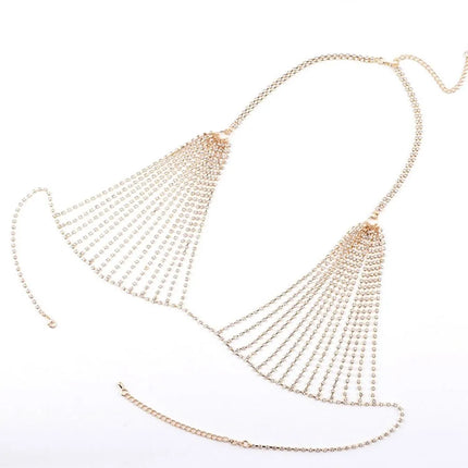 Beach Party Sexy Women Rhinestone Charming Crystal Jewelry Bra Jewelry Lingerie Bikini Chain