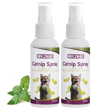 Catnip Spray for Cats, Cat Scratching Spray to Boost Play, Calm Stress & Renew Toys, Transparent Cat & Kitten Behavior Spray 60 ml