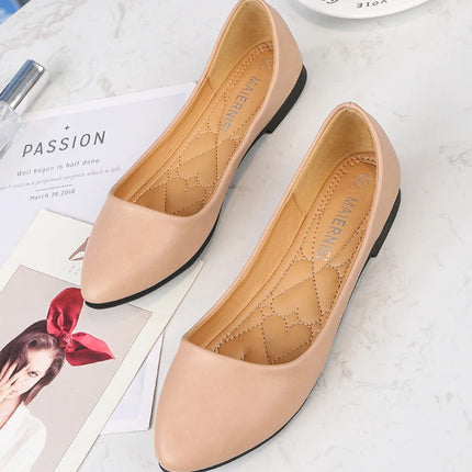 New Flat Heel Pointed Toe Flat Shoes Korean Style Fashionable Shallow Mouth Large-Size Casual Shoes Comfortable And Breathable