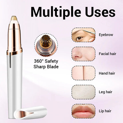 New Electric Facial Eyebrow Trimmer Lipstick Shape Painless Areas Bikini Depilator Shaver Care For Women Makeup