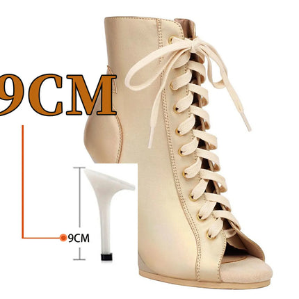 2023 New Fashion Women Heels  Lace-up Boot Stilettos Jazz Dance Lady Shoes For Latin Dancing Outdoor Sexy Stilettos Plus Size