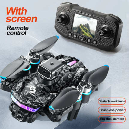LED Stunt Drone For Night Party All Round Obstacle Avoidance Mini Drone Brushless Motor GPS Foldable One Key Take Off Landing Drone