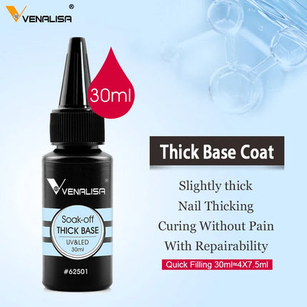 30/60ml VENALISA Diamond Long Wear Top Coat Big Volume Refillment Ultra Glossy Non Wipe Anti Yellowing No Burning Extension Gel