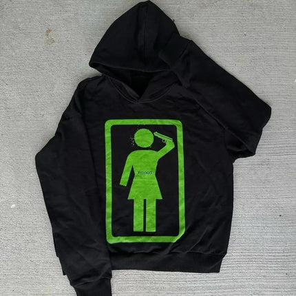 Drolandmiller Death Forest Hoodies Women Goth Streetwear Tops Grunge Punk Harajuku Sweatshirt Oversized Hoodie Y2k Clothes