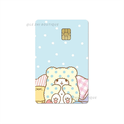 Japan Anime Cute Cartoon Bear Credit Debit Card Sticker Kawaii Bus Pass Diy Waterproof Small Chip Film Sticker Decoration