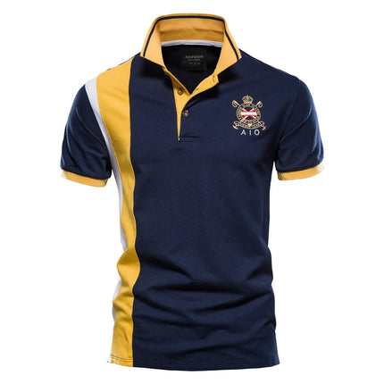 Men's Summer Business AIO Printed Comfortable Breathable Polo Shirt, Outdoor Golf Casual Sports Top