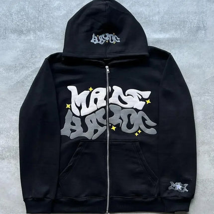 Woman Hoodie Y2K Cyber Grunge Emo Zip Up Sweatshirts Vintage Graphics Print Kpop Aesthetic Gothic Clothes Clothes for Women