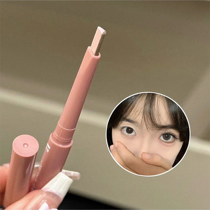 Bicolor Under Eyes Pen Double Ended Lying Silkworm Pencil Nude Lower Eyelid Contour Aegyo-sal Eyeliner Makeup with Detail Brush