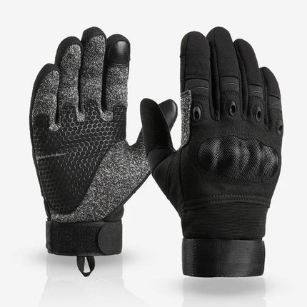Full finger and half finger tactical gloves, touch screen anti cutting and anti stabbing, made of carbon fiber and leather mater