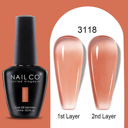 NAILCO Winter Series Color Gel Nail Polish 15ML Semi Permanent Soak Off Gel Varnishes Super Texture Gorgeous Nail Manicure Art