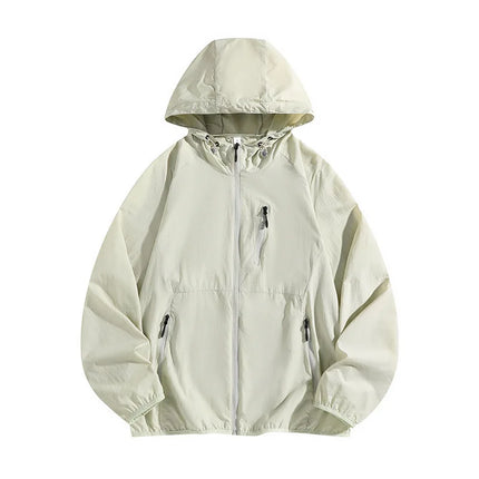 Men's Summer Thin Fishing Jacket UPF50+ UV Protection Quick Dry Hat Outdoor Clothing Breathable Tight Fit Linen Polo Shirt