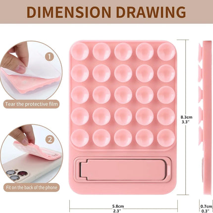 Silicone Suction Phone Mount Mirror Shower Phone Holder Foldable Adhesive Smartphones Accessory For Selfies And Videos