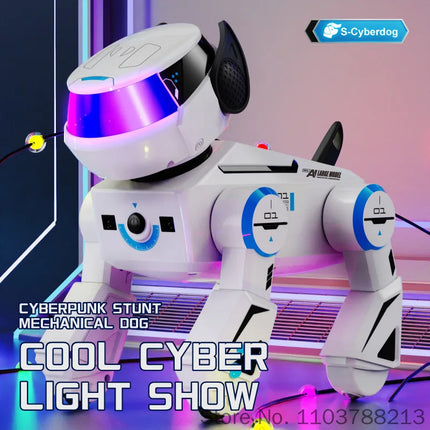 Jjrc Cyber Stunt Mechanical Dog Ai Intelligent Voice Interaction Remote Control Cool Light Show Programmable Robot Toy