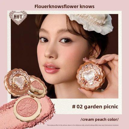 Flower Knows All series Swan Ballet Velvet Embossed Blush Matte Makeup Pressed Blusher Powder Pallet Women Gift Set