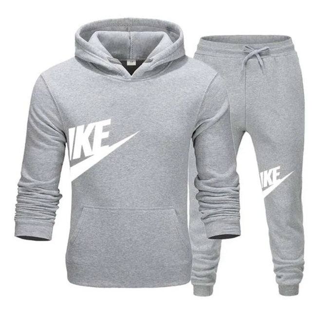 Fashion Outdoor Jogging 2-Piece Set For Men, New Autumn Winter Hooded Sweatshirt And Long Pants Casual Sportswear