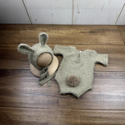 Newborn Props Knitted Clothes Rabbit Doll Baby Cosplay Glasses Baby Photo Props Photo Shoot Accessories Photography Clothing