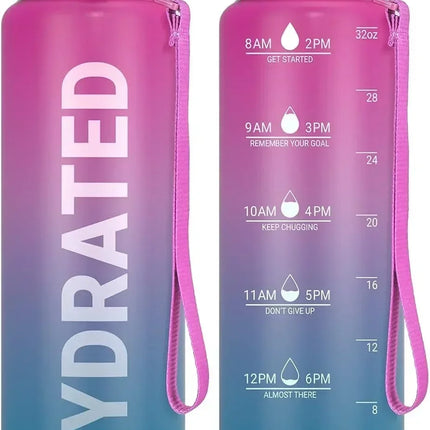 32oz Water Bottle Motivational Sport Water Bottle Leakproof Drinking Bottles Outdoor Sports Travel Kettle Drinking Water Bottle