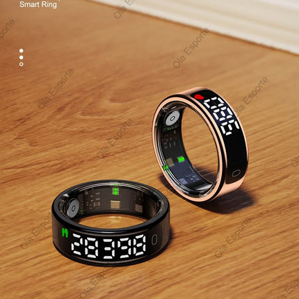 2026 Smart Ring with Display Screen and Touch, Wireless Charging Case,Health Manager,5ATM Waterproof For Men Women R13 Smartring