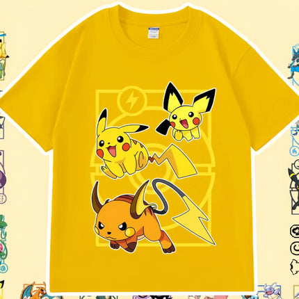 Pokémon Anime Mew Printing Oversized Cotton T-shirt Men and Women Comfortable Fashion Y2K Children's Clothing Summer T-shirt