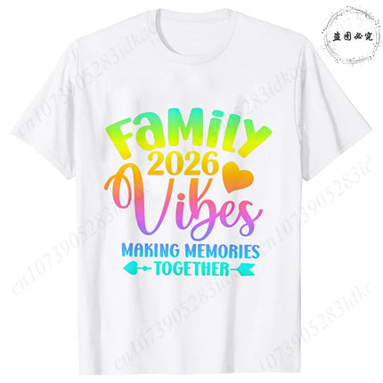2026 Family Vacation Matching T-shirts Making Memories Together Gradient Print Tops Summer Trips Cruise Holidays Women Clothing