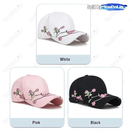 New national trend duckbill cap sun hat spring and autumn plum blossom embroidery national style curved brim baseball cap