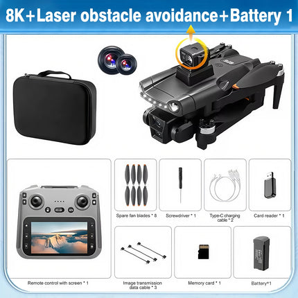 For Genuine V198MAX GPS Drone 8K Professional Camera Aerial FPV Brush Laser Obstacle with Large Screen Remote Control Folding RC