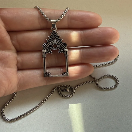 Vintage Cross Pendant Necklace Unisex Versatile Simple Long Sweater Chain Hip Hop Accessory
