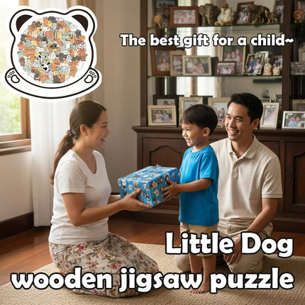 135pcs Cute Dog and Bear Shape Wooden Puzzle Irregular Animal Stress-Relief Game Jigsaw Home Decor Puzzle Gifts For Pet lovers
