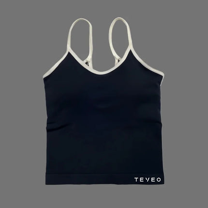 TEVEO Ignite Cami Top Sports Yoga Vest Underwear Woman Fitness Tops Gym Beautiful Back Bra Running Workout Halter