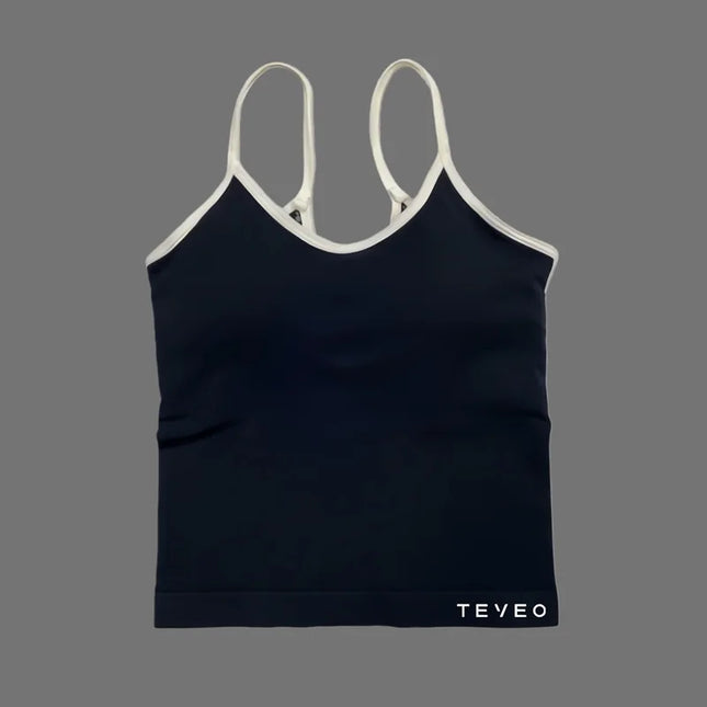 TEVEO Ignite Cami Top Sports Yoga Vest Underwear Woman Fitness Tops Gym Beautiful Back Bra Running Workout Halter