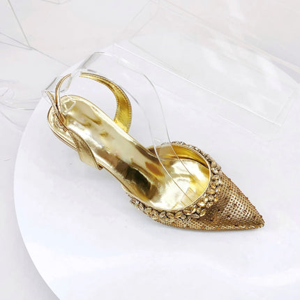 Insightlink Lady High Heels Crystals Shoes and Bag Set Rhinestone Handbag with Sandals for Wedding Gems Clutch Purse with Shoes