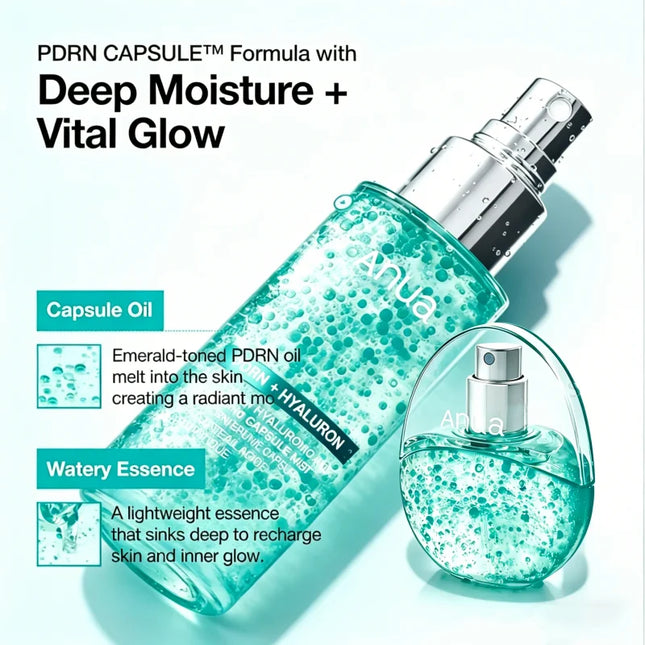 Korean PDRN Glow Facial Serum Spray, Face Hydrating Mist, Hyaluronic Acid Radiant Essence Firming Care Beauty Products Face Care