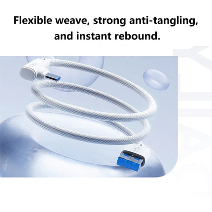 240W Super Flash Charging Data Cable USB To Type C 90° Elbow Data Cable 1M/1.5M/2M/3M Fast Charging For Samsung Huawei iphone