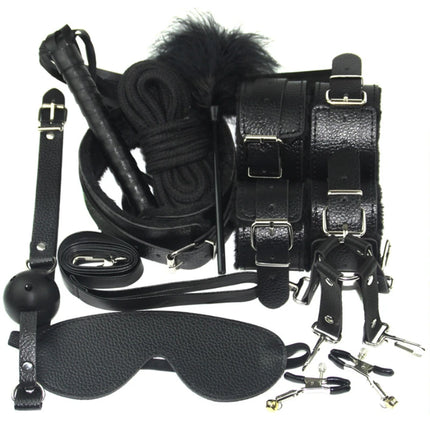 Adults SM Sex Toy Bdsm Kit Set Handcuff Collar Binding Rope Whip Nipple Clip Sextoy for Couples Intimate Sexual Game Bondage 18+