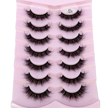 7pairs Natural Russian Strip Lashes Fluffy Mink Lashes 3D False Eyelashes Fluffy Volume Eyelashes Fake Eyelash Extension Make Up