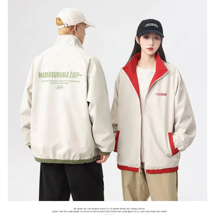 New Jacket Two-sided Long Sleeve Outdoor Men Coats Women Reversible Windproof Coats Splashproof Double-Sided Jackets Couple Top