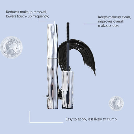 Zephoco Waterproof Mascara Gel Lengthening Natural Curl Smudge Proof No Clumps Long Lasting Thin Brush Volumizing Mascara Black