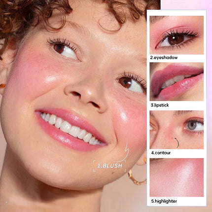 2-in-1 Cream Blush Stick - Waterproof Matte & Skin-Fusing, Long-Lasting Natural Red, Highly Pigmented & Easy Blend