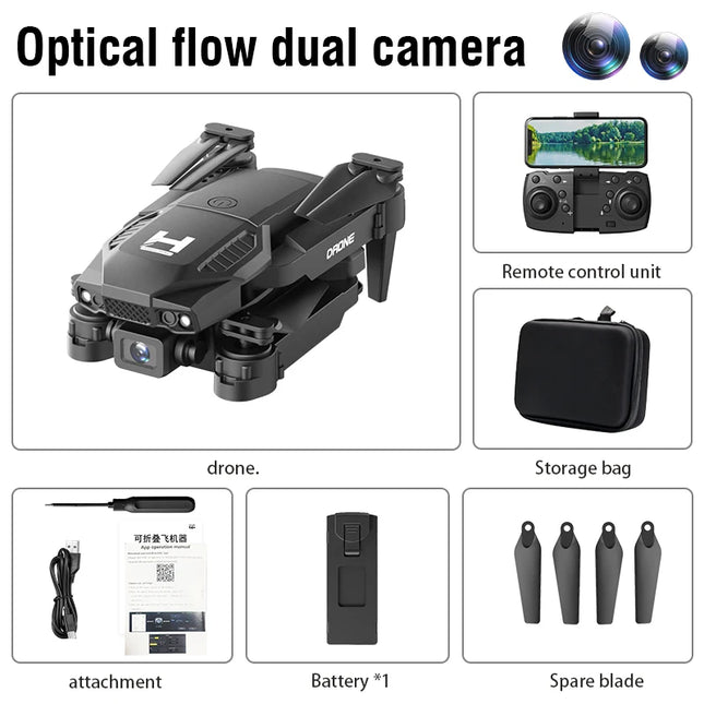 2026 New Mini Drone 4K Dron Wifi Fpv Drones Wide-Angle Hd Dual-Camera Follow Quadcopter Helicopter Airplane Toys for Boys Gifts