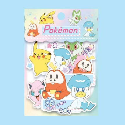 50Pcs Genuine Pokemon Dazzling Stickers Cute Cartoon Pikachu Squirtle Toys Decals For Water Mug Phone Scrapbook Decal Girls Gift