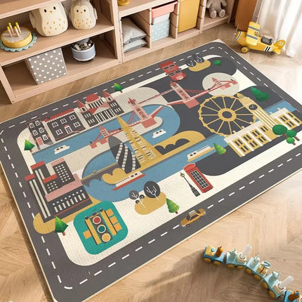 Cartoon Car Traffic Children's Carpet Play Room Baby Crawling Mat Home Decoration Living Room and Bedroom Floor Mat