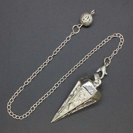 Copper Metal Rune Pendulum For Dowsing Divination Balancing Body Healing Chakra Reiki Spiritual Antique Pendant