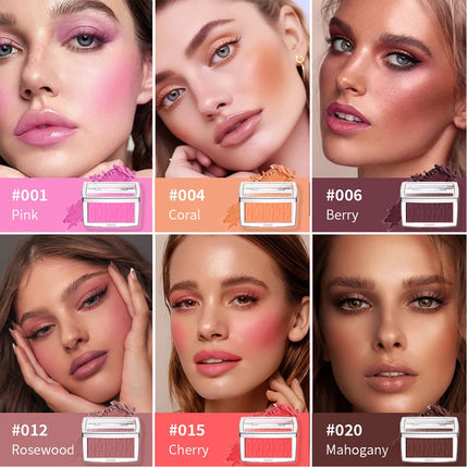 Hot Matte Embossed Blush Palette Rosy Blusher Facial Blush Powder High Pigmented Pink Coral Rouged For Cheeks Smooth Cosmetics