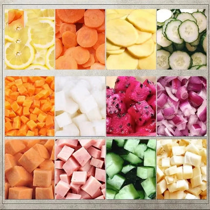 Commercial Electric Vegetable Cube Cutting Machine Fruit Slicer Cutting Strip Dice Potato Carrot Food Processor with 5 Blades