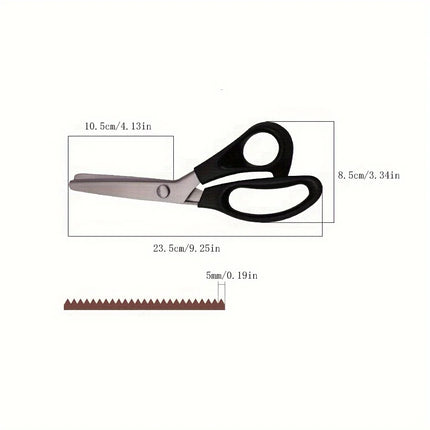 High-carbon Stainless Steel Zigzag Scissors -Sharp Triangle Teeth for Precise Cutting,Ideal for DIY Handiwork, Sewing, Tailoring