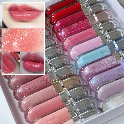 3D Hydra Lipgloss Mirror Lip Glaze Shimmer Moisturizing Pearlescent Color Liquid Lip Gloss Plump Glossy Non Stick Cup Balm