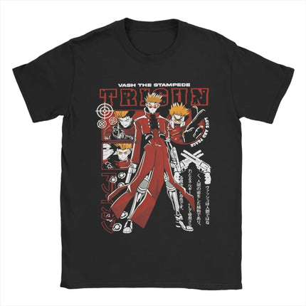 TRIGUN STAMPEDE Trigun Nicholas D Stampede Graphic Print T-Shirts Men Women Fashion Crewneck Cotton Tees Harajuku Oversized Tops